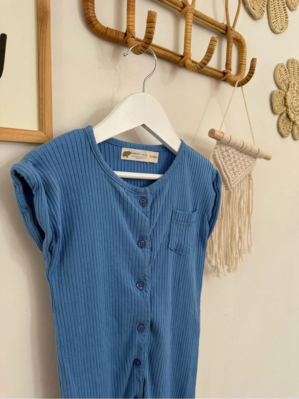 Monica + Andy - 12-18m - ribbed jumpsuit with pocket - Picture 5 of 9
